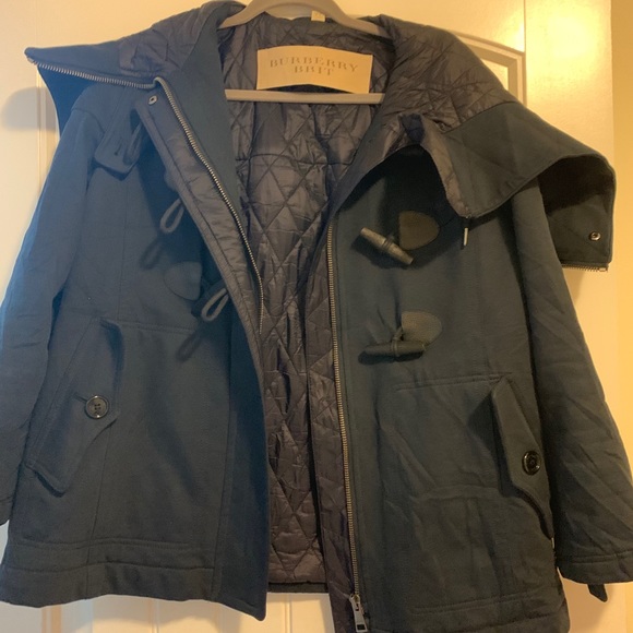 Burberry Zippered Hood Pea Coat - Navy - Picture 5 of 10